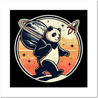 Cute Panda holding planet earth day 2024 Posters and Art